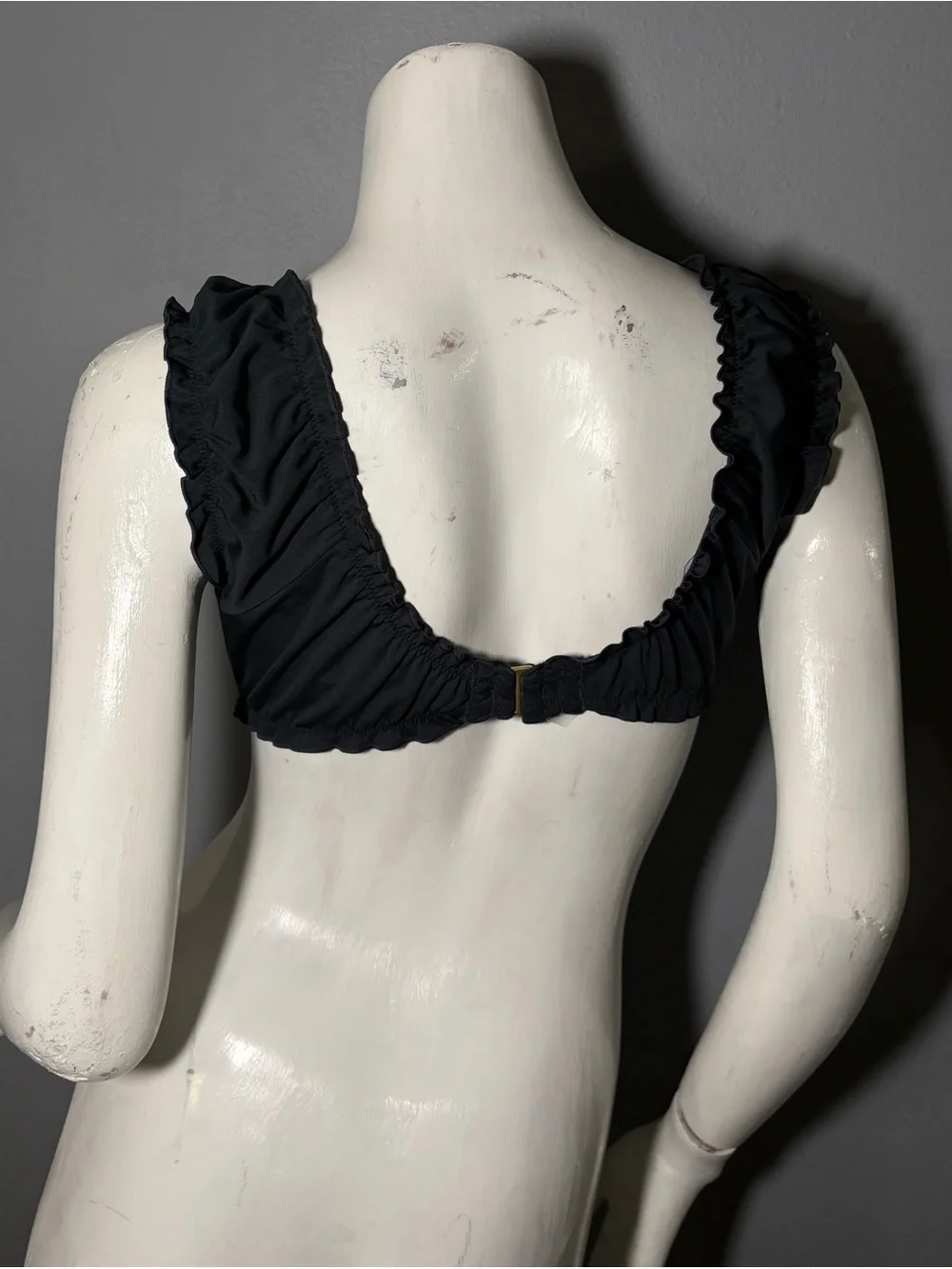 Frankie's Bikinis Black Ruffle-Trim Bralette Bikini Top